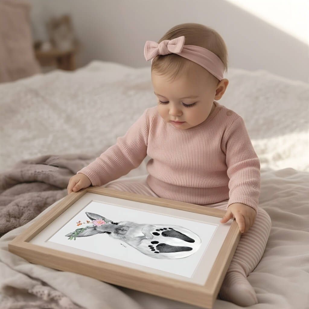 kislány nyuszis babatalplenyomat poszter